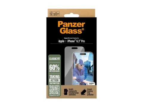PanzerGlass Screen Protector Classic Fit, Apple iPhone 16 Pro | PanzerGlass