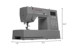 Komputerowa maszyna do szycia Singer HD6800C Heavy Duty Liczba ściegów 586 Liczba dziurek na guziki 9 Szary