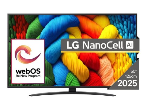 LG 50NANO81A3A | 50 | Smart TV | webOS 25 | UHD | Czarny