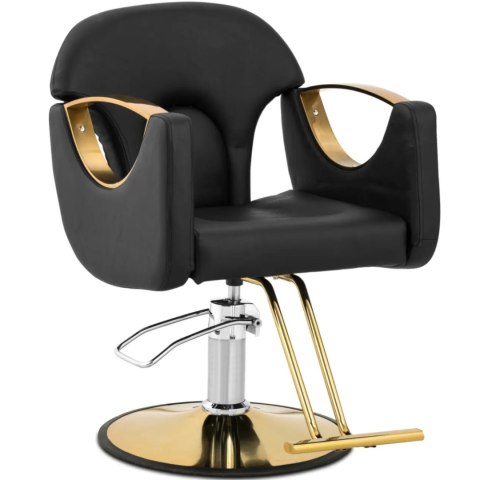 Fotel fryzjerski barberski z podnóżkiem BARTON - czarny
