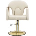 Fotel fryzjerski barberski z podnóżkiem BARTON - kremowy