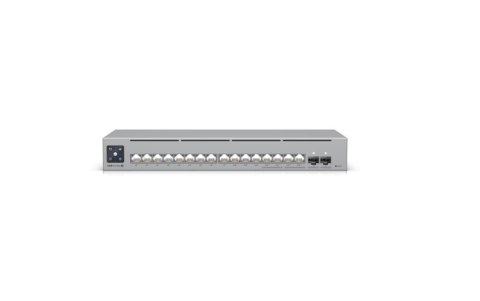 UBIQUITI A 16-port, Layer 3 Etherlighting switch with 2.5 GbE, PoE++ output, and versatile mounting options