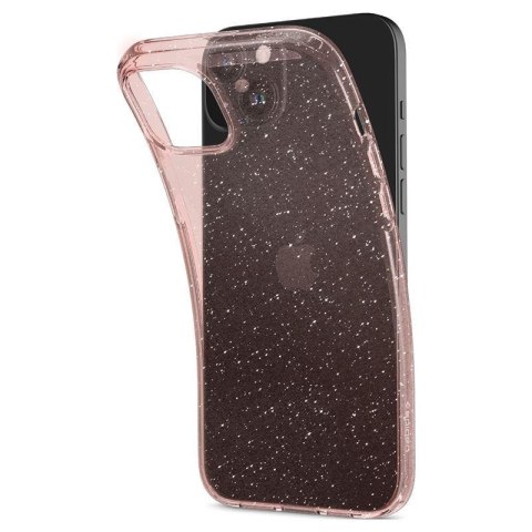 Etui case na iPhone 15 Plus Liquid Crystal Glitter - różowo przezroczyste