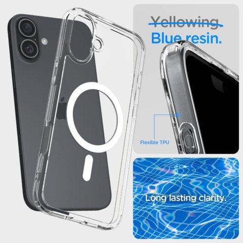 Etui plecki na iPhone 16 Plus Ultra Hybrid Mag z MagSafe - przezroczyste białe