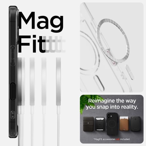 Etui pokrowiec na iPhone 16e Ultra Hybrid T MagSafe - półprzezroczysto czarne