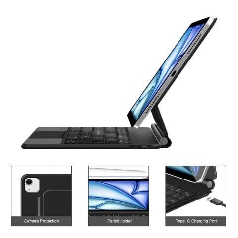 Etui z klawiaturą na iPad Air 10.9'' 2020 / 2022 / iPad Air 11'' 2024 / 2025 Smartcase Magnetic - czarne