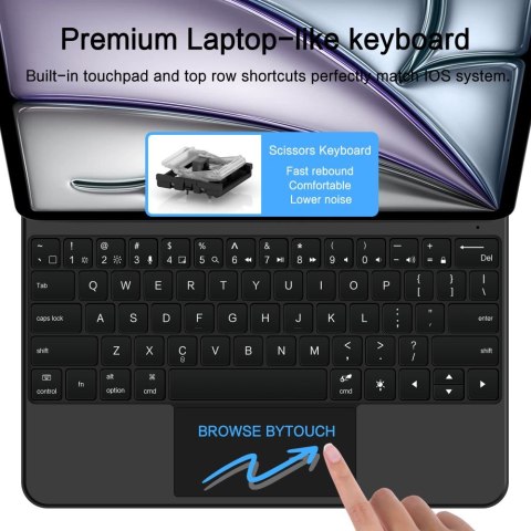 Etui z klawiaturą na iPad Pro 12.9'' 2020 / 2021 / 2022 / iPad Air 13'' 2024 / 2025 Smartcase Magnetic - czarne