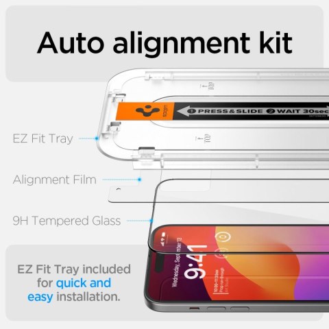 Szkło hartowane ochronne na iPhone 15 Plus Glas.tR EZ Fit FC - czarne 2 szt.
