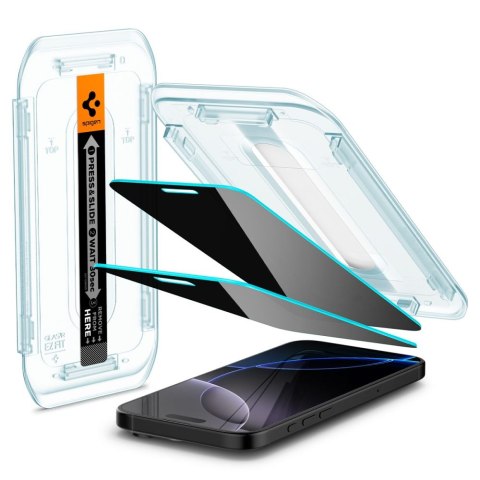 Szkło hartowane prywatyzujące z ramką montażową na iPhone 16 Pro Max - 2 szt.