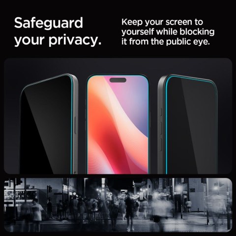 Szkło hartowane prywatyzujące z ramką montażową na iPhone 16 Pro Max - 2 szt.