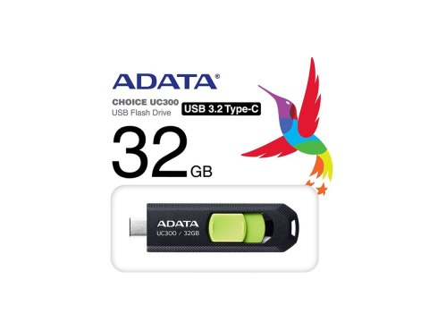 ADATA | FlashDrive | UC300 | 32 GB | USB 3.2 Gen 1 | Czarny