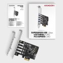 AXAGON PCI-Express card with four external USB 3.2 Gen1 ports with dual power | PCEU-43RS
