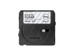 Brother BTAG-131 BTAG131 12mm Black on clear tape