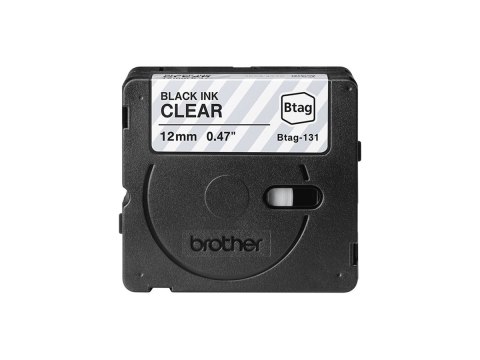 Brother BTAG-131 BTAG131 12mm Black on clear tape