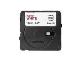 Brother BTAG-232 BTAG232 12mm Red on white tape