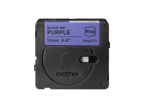 Brother BTAG-F31 BTAGF31 12mm Black on purple tape