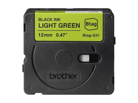 Brother BTAG-G31 BTAGG31 12mm Black on light green tape