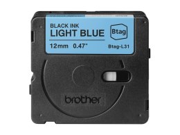 Brother BTAG-L31 BTAGL31 12mm Black on light blue tape