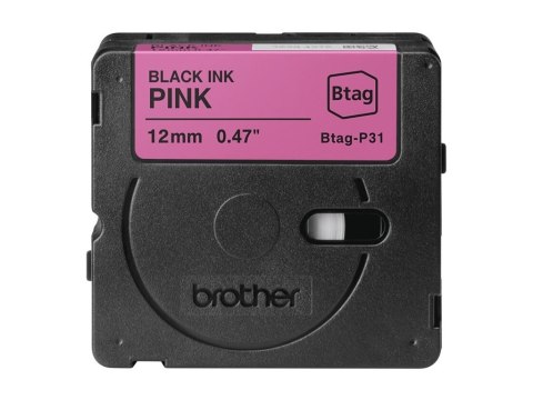 Brother BTAG-P31 BTAGP31 12mm Black on pink tape