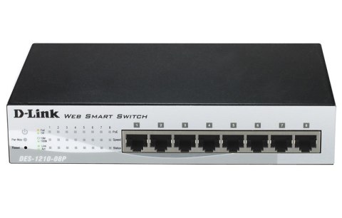 D-Link | Switch | DES-1210-08P | Web Management | Desktop | 10/100 Mbps (RJ-45) ports quantity 8 | Power over Ethernet (PoE) por
