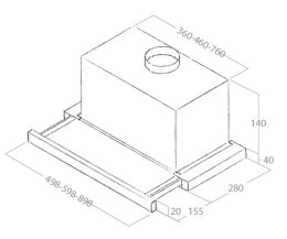 Elica | Hood | ELITE14 LUX BL/A/60 | Telescopic | Energy efficiency class D | Width 60 cm | 368 m³/h | Push buttons | LED | Blac