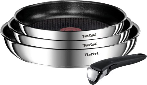 Tefal Ingenio Emotion L897S474 Non-Stick Induction Frying Pan Set, Stainless Steel, 4-Piece | TEFAL
