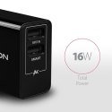 AXAGON Dual wall charger 240V/2x port 5V-2.2A and 5V-1A, 16W | ACU-DS16