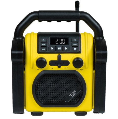 Adler | Construction radio with Bluetooth | AD 1911 | AUX in | Black/Yellow