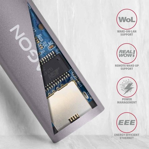 AXAGON ADE-TRC Compact aluminum USB-C 3.2 Gen 1 Gigabit Ethernet 10/100/1000Mbit adapter with automatic installation