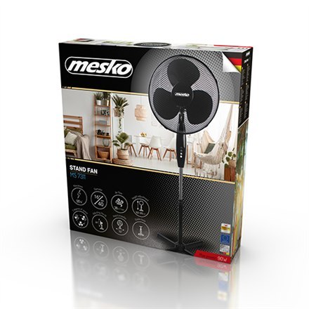 Mesko | Fan | MS 7311 | Stand Fan | Black | Diameter 40 cm | Number of speeds 3 | Oscillation | 45 W | No