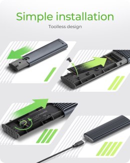 Raidsonic | M.2 NVMe and SATA SSD Enclosure via USB Type-C | IB-1808MCT-CU31
