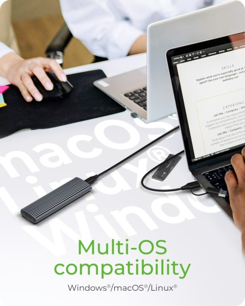 Raidsonic | M.2 NVMe and SATA SSD Enclosure via USB Type-C | IB-1808MCT-CU31