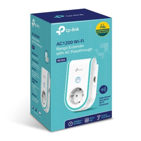 TP-LINK Extender RE365 802.11ac 2.4GHz/5GHz 300+867 Mbit/s 10/100 Mbit/s Ethernet LAN (RJ-45) ports 1 MU-MiMO No no PoE Antenna 