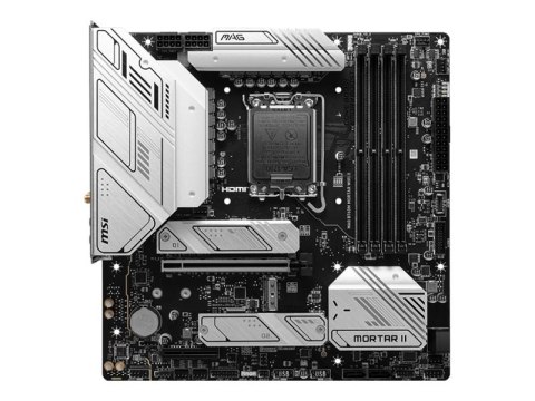 MSI | MAG B760M MORTAR WIFI II | Processor family Intel | Processor socket LGA 1700 | Memory slots 4 | Chipset INTEL B760 | ‎Mic