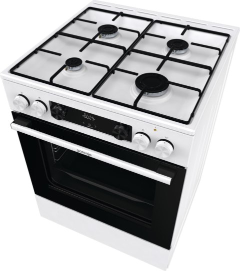 Kuchenka Gorenje | GKS6C70WJ | Typ płyty gazowa | Typ piekarnika elektryczna | Biały | Szerokość 60 cm | Głębokość 60 cm | 71 L