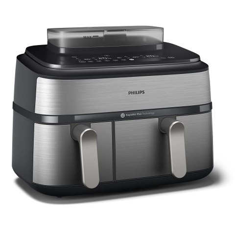 Philips NA555/09 Airfryer z podwójnym koszem i funkcją pary, seria 5000, 9 l, stal nierdzewna/czarny