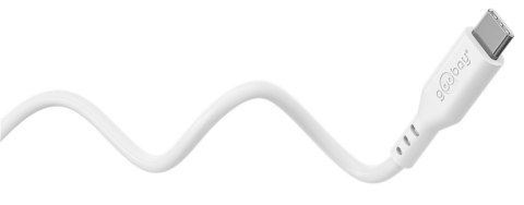 Goobay Kabel silikonowy USB-C, 1,5 m, biały | Goobay