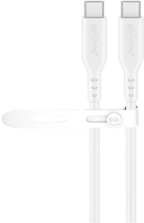 Goobay Kabel silikonowy USB-C, 1,5 m, biały | Goobay