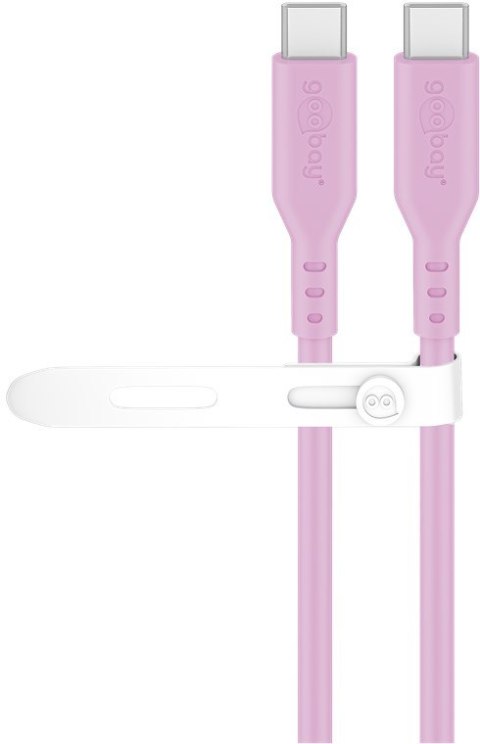 Goobay Kabel silikonowy USB-C, 1,5 m, różowy | Goobay
