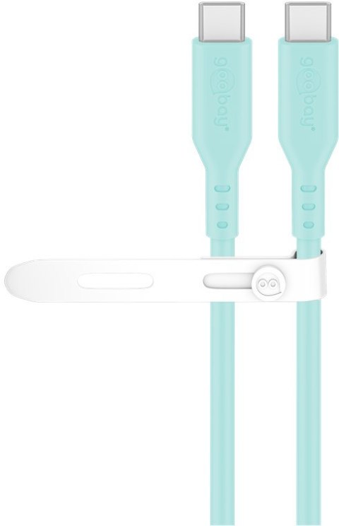 Goobay Kabel silikonowy USB-C, 1,5 m, turkusowy