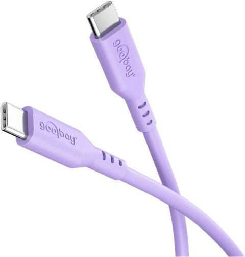 Kabel silikonowy Goobay USB-C, 1,5 m, fioletowy