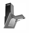 Okap kominowy AKPO WK-4 NERO 2.0 50 cm | 300 m3/h | LED liniowy | siłownik | szary / szare szkło