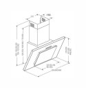 Okap kominowy AKPO WK-4 NERO 2.0 50 cm | 300 m3/h | LED liniowy | siłownik | szary / szare szkło