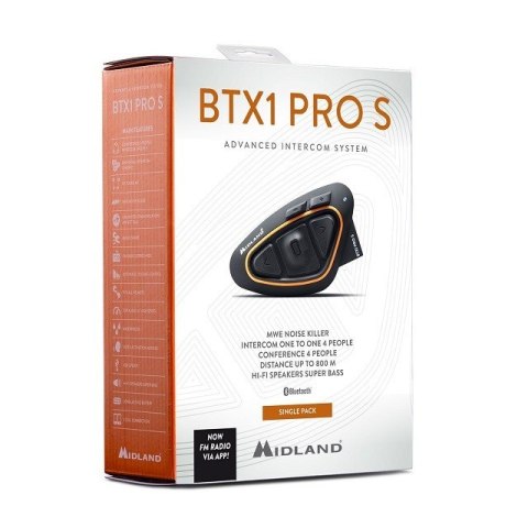Interkom motocyklowy Midland BTX1 PRO S-SINGLE na 1 kask