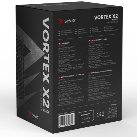 SAVIO CHŁODZENIE CPU VORTEX X2 BLACK