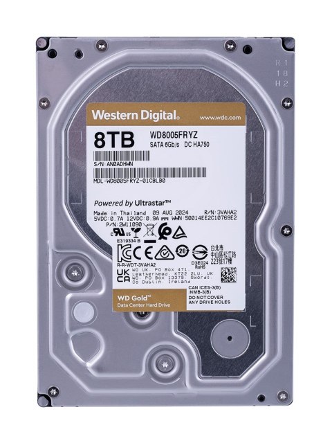 Dysk serwerowy HDD WD Gold DC HA750 WD8005FRYZ (8 TB; 3.5"; SATA)