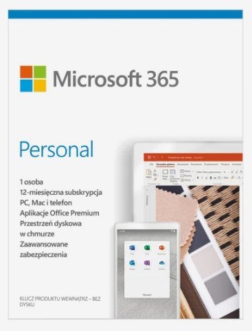 Microsoft 365 Personal PL (1 osoba.; 5 urządzeń ; 12 miesięcy; wersja fizyczna; Polska) (EP2-32454)