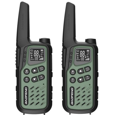 Krótkofalówka Baofeng BF-T25E zielona, 2 sztuki