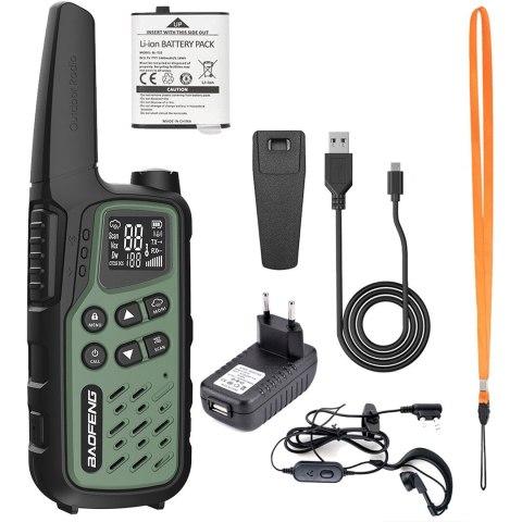 Krótkofalówka Baofeng BF-T25E zielona, 2 sztuki