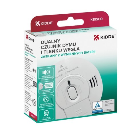 Dualny czujnik dymu i czujnik czadu K10SCO